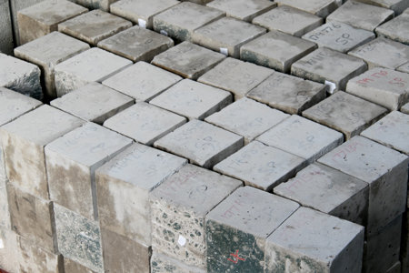 Concrete cubes in a tank